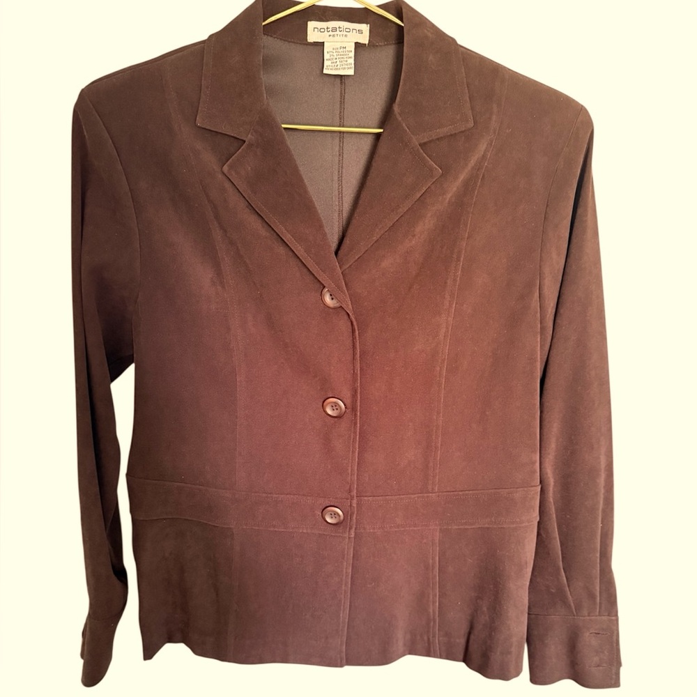 Notations Women's Chocolate Blazer Sz. PM EUC